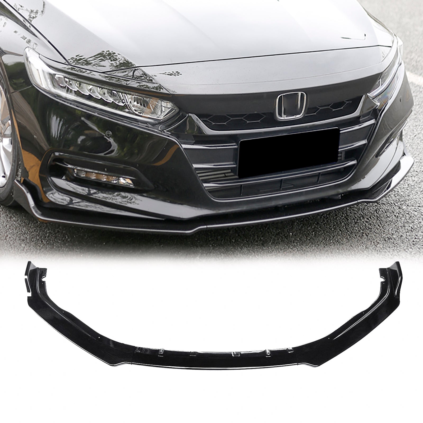 For 2013 2014 2015 Honda Accord Sedan Painted Glossy Black Front Bumper Splitter Spoiler Lip on sale