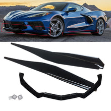 Cargar imagen en el visor de la galería, NINTE For 2020 - 2024 Chevy Corvette C8 Front Lip Side Skirts Gloss Black Bottom Line Style Lips - NINTE