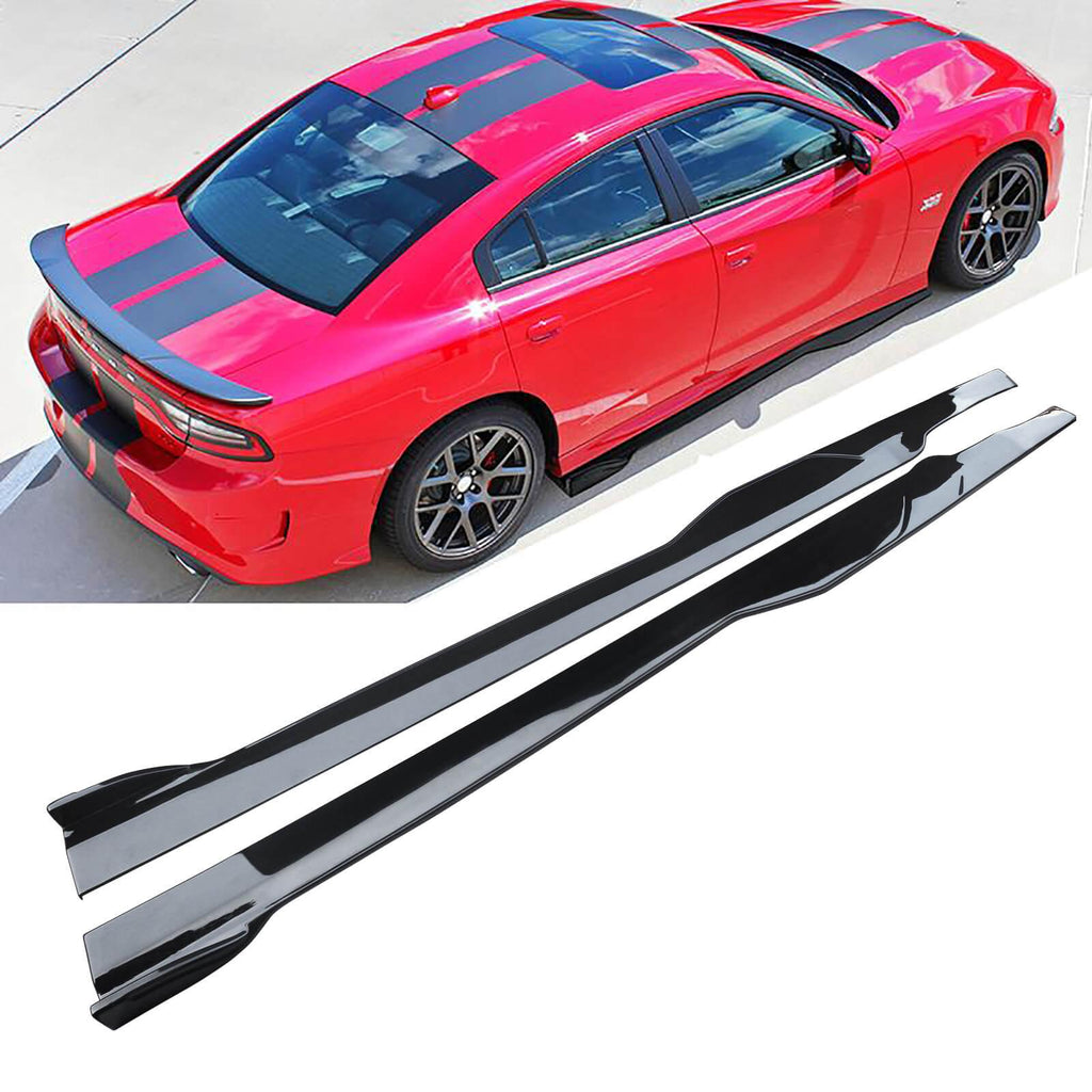 NINTE For 2015 - 2023 Dodge Charger SRT Side Skirts ABS Rocker Panel Extension Lips - NINTE