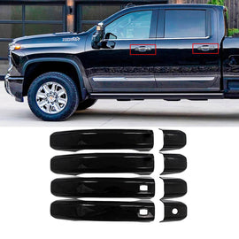 NINTE For 2014 - 2020 Sierra Silverado 1500 2500HD 3500HD W/2 Door Handle Cover Smart Keyhole - NINTE