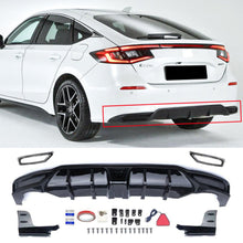Laden Sie das Bild in den Galerie-Viewer, NINTE Rear Diffuser for 2022 - 2024 11th Honda Civic Hatchback Hybrid ABS Gloss Black Painted Bumper Diffuser Lip Body Kits - NINTE