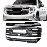 NINTE For 2022-2025 GMC Sierra 1500 AT4 SLT Grille Cover ABS Mesh Style with Camera Hole Non-replacement