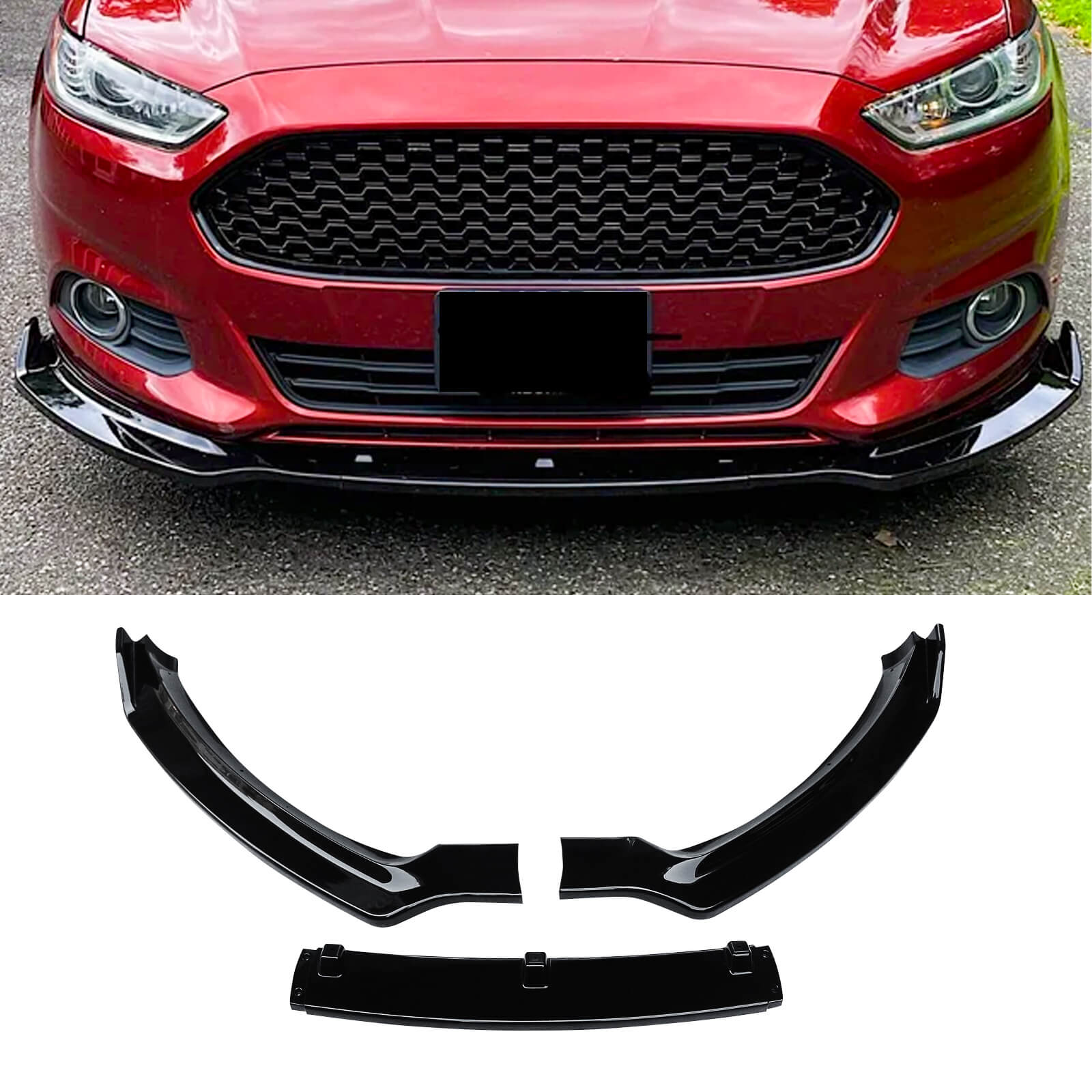 NINTE Front Lip for 2013 2016 Ford Fusion Mondeo 3 PCS ABS Front