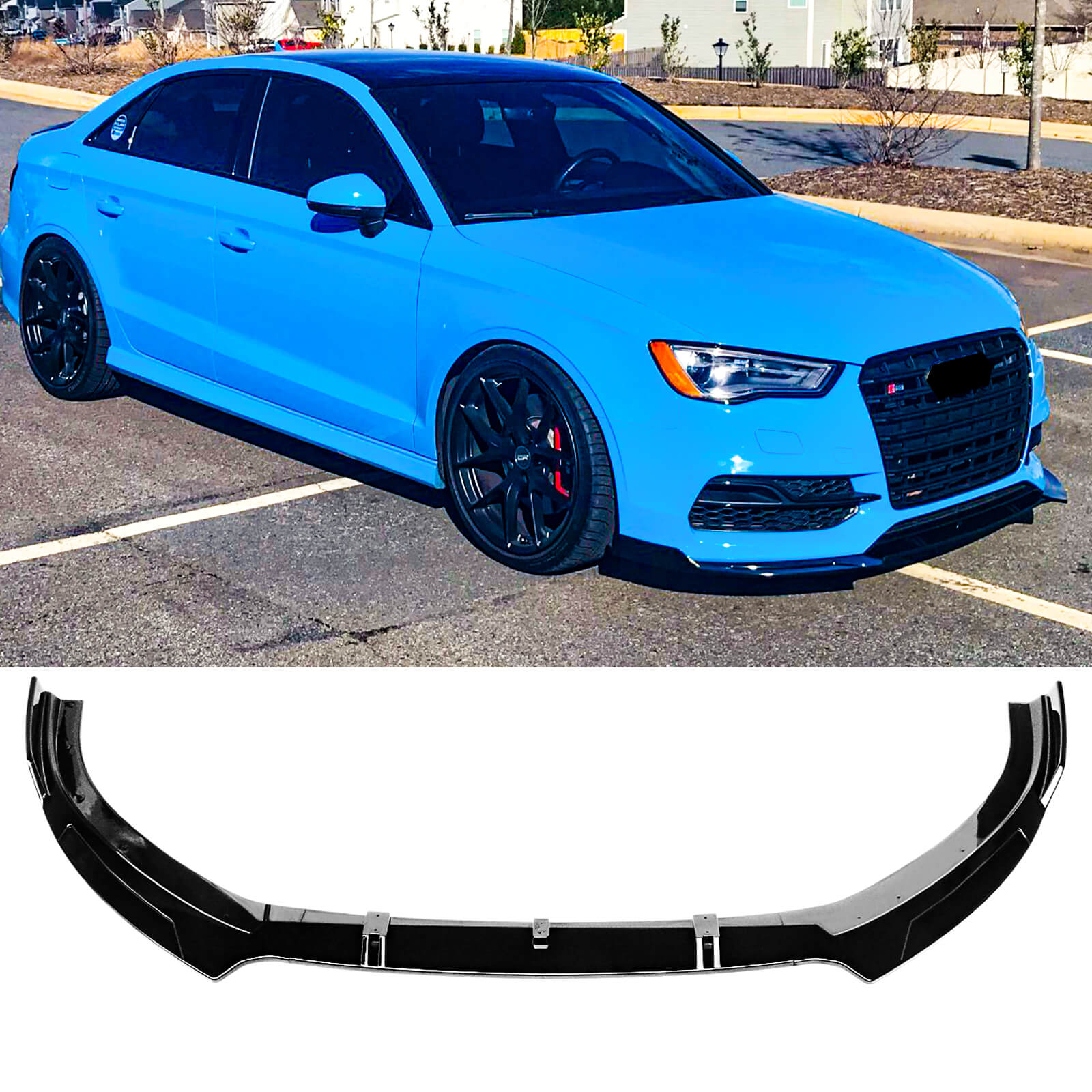 NINTE Front Bumper Lip For 2014-2016 Audi S3 A3 S Line Painted Spoiler  Splitter