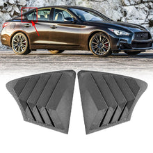 Cargar imagen en el visor de la galería, NINTE Rear Side Window Louvers for 2014 - 2024 Infiniti Q50 Air Vent Scoop Shades Cover Blinds Trim Exterior Accessories Sport Style 2pcs - NINTE