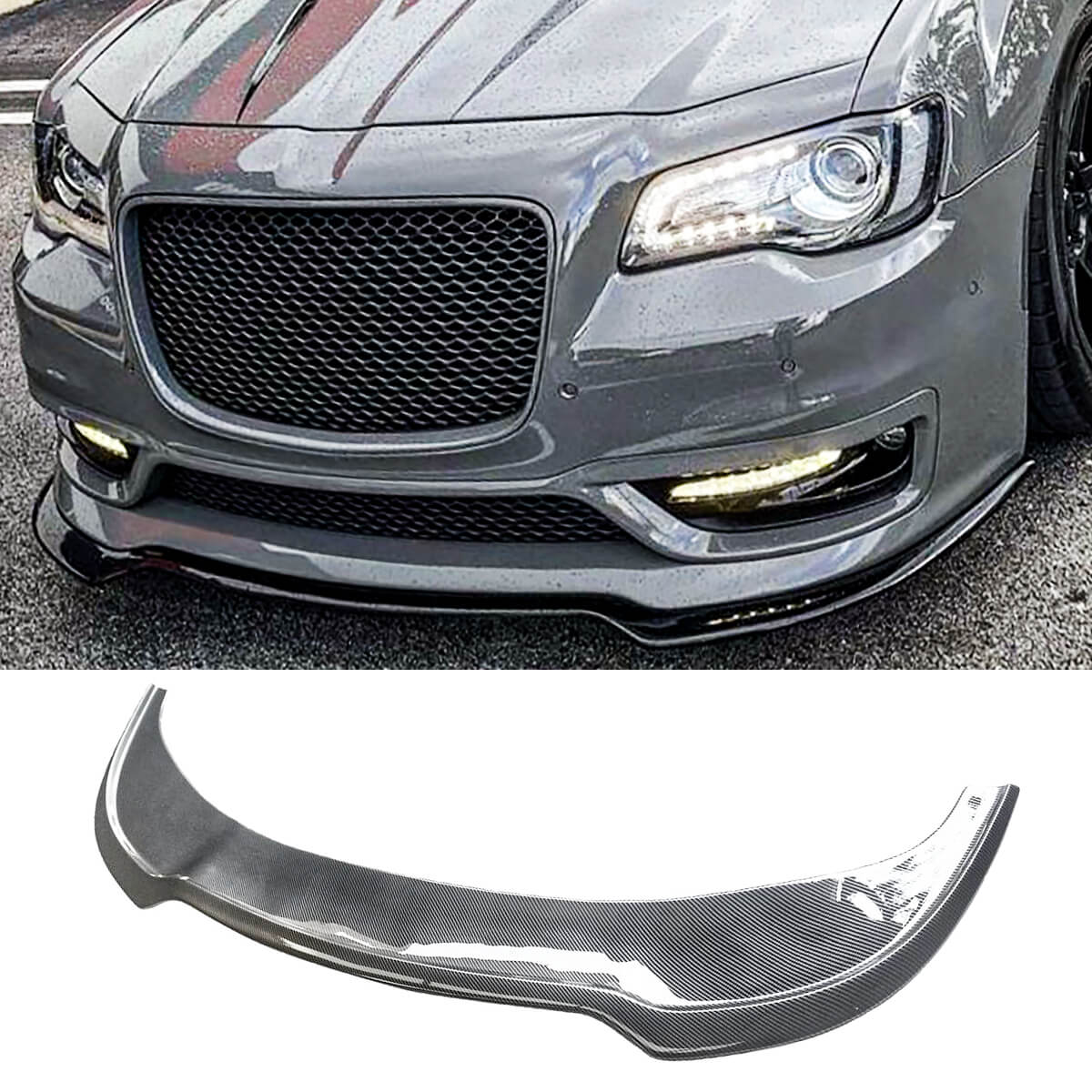 thumbnail image 2 of VIP Style Front Bumper Lip Splitter For 2005-2010 Chrysler 300 300C - Unpainted PU 2 of 5