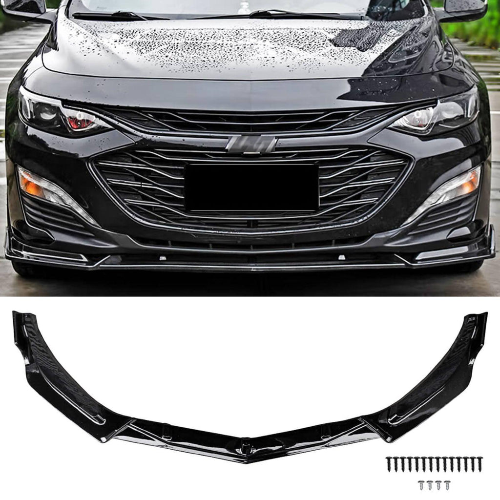 NINTE For 2016 - 2024 Chevrolet Malibu Front Lip ABS 3PCs Front Bumper Splitters - NINTE