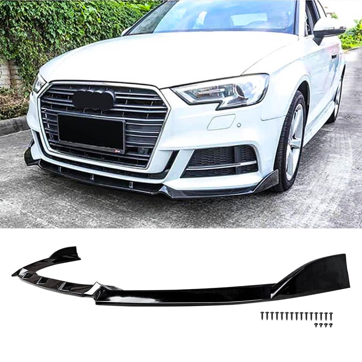 Splitter Paraurti Anteriore Per Audi Q3 F3 Sline (2019+) – Labbro Spoiler In ABS, Finitura Lucida, Senza Modifiche, Antigraffio