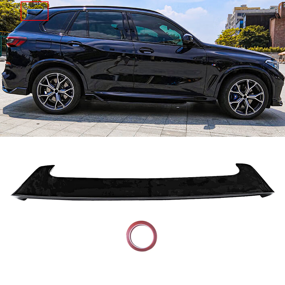 NINTE Roof Spoiler For BMW X5 G05 2019-2023 ABS Gloss Black Rear