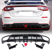 Load image into Gallery viewer, NINTE For 2022 - 2024 11th Gen Honda Civic Hatchback Rear Diffuser & Rear Spoiler Wing Gloss Black - NINTE