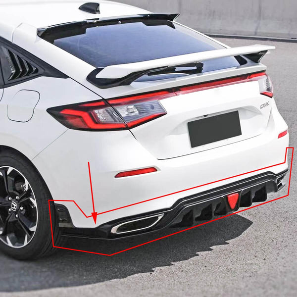 NINTE For 20222024 11th Gen Honda Civic Hatchback Rear Diffuser