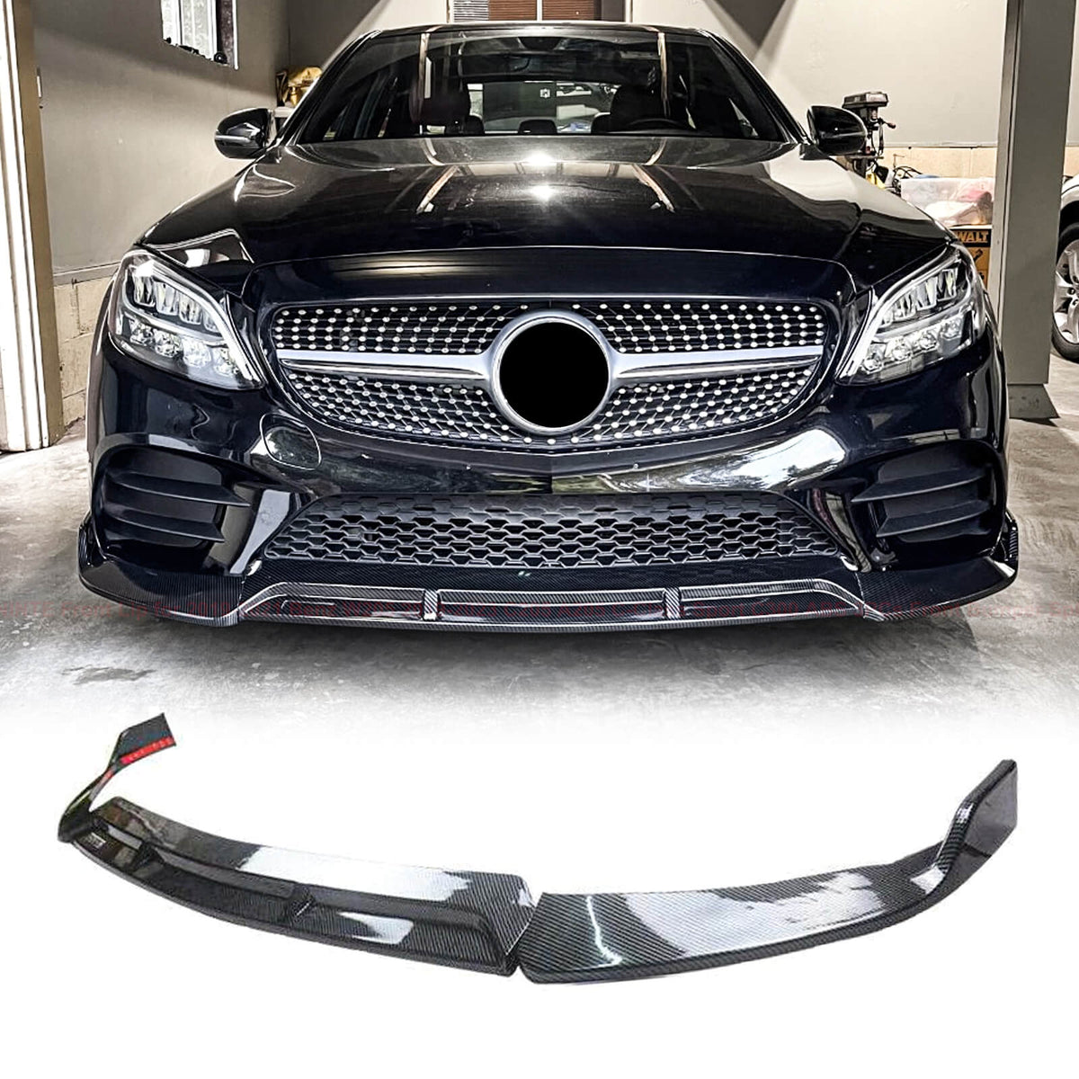 NINTE Front Lip for 2019-2021 Benz W205 2019-2023 C205 A205