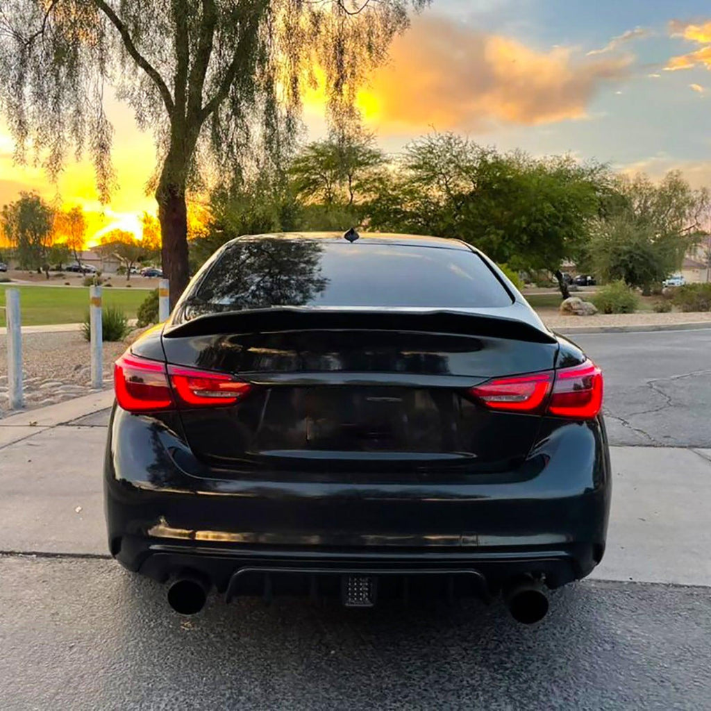 NINTE For 2014 - 2024 Infiniti Q50 PSM Style Rear Spoiler ABS Trunk Spoiler Wing Splitter - NINTE