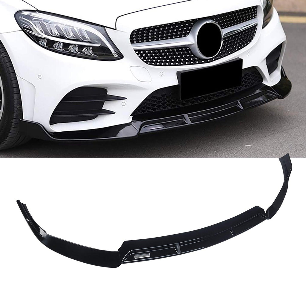 NINTE For 2019 - 2021 Benz W205 2019 - 2023 C205 A205 C - Class Sport C300 ABS 3PCs Front Lip Front Bumper Splitters - NINTE
