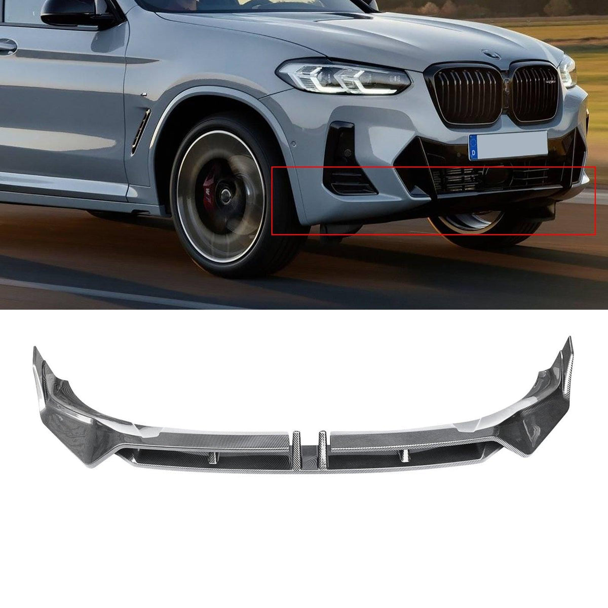 NINTE For 2022-2024 BMW G01 X3 X4 M-Sport Front Lip Front Bumper ...