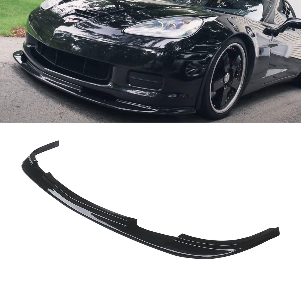 NINTE For 2005 - 2013 Chevy Corvette C6 Z06 Front Splitter ABS ZR1 Style Front Bumper Lip - NINTE
