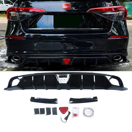 NINTE For 2022 - 2025 Honda Civic 11th Gen Sedan Rear Diffuser Rear Bumper Lip with LED Brake Light and tips - NINTE