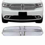 NINTE Grille Overlay for 2014-2020 Dodge Durango Chrome Mesh Main Grill Cover