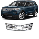 NINTE for 2018-2019 Ford Explorer Grill Cover Hood Front Grille Overlay ABS Chrome or Gloss Black