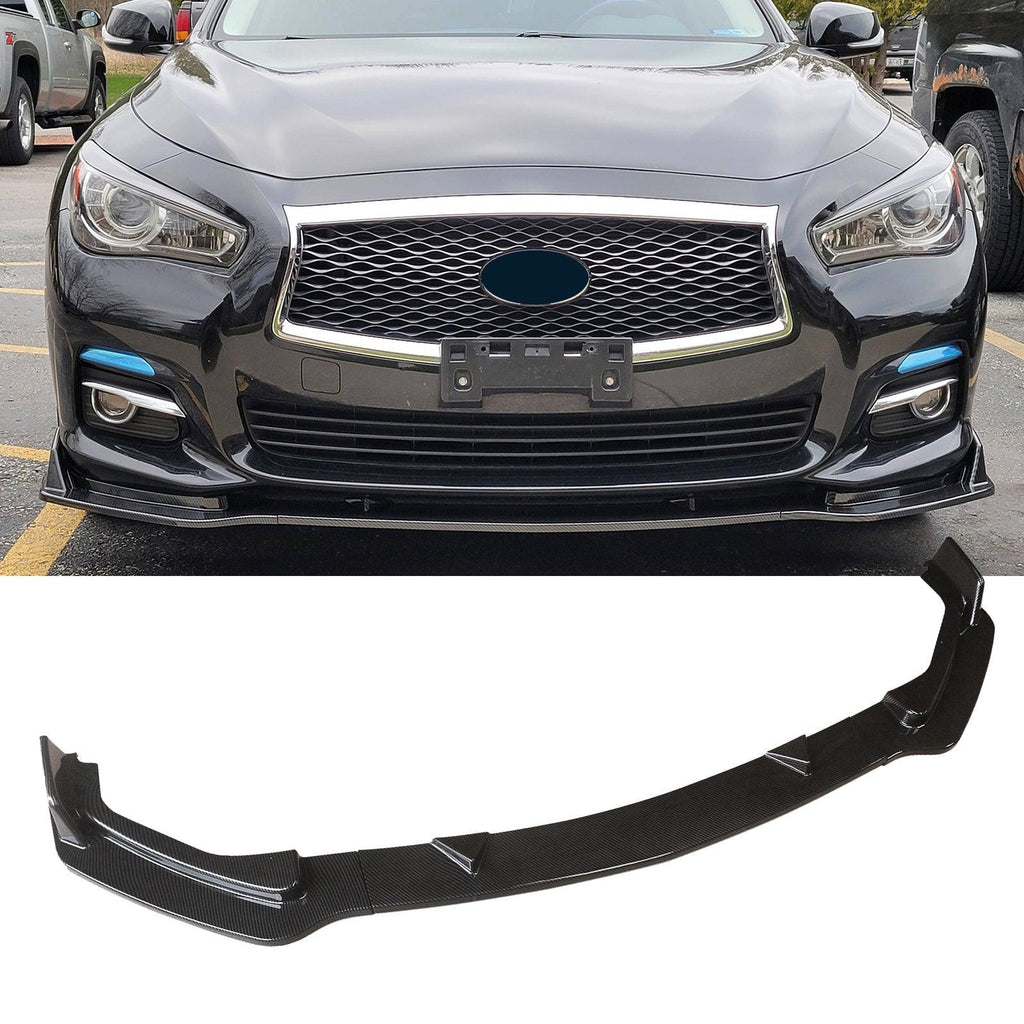 NINTE For 2014 - 2017 INFINITI Q50 Base Model Front Lip 3 PCS ABS Painted Bumper Lip Splitter - NINTE