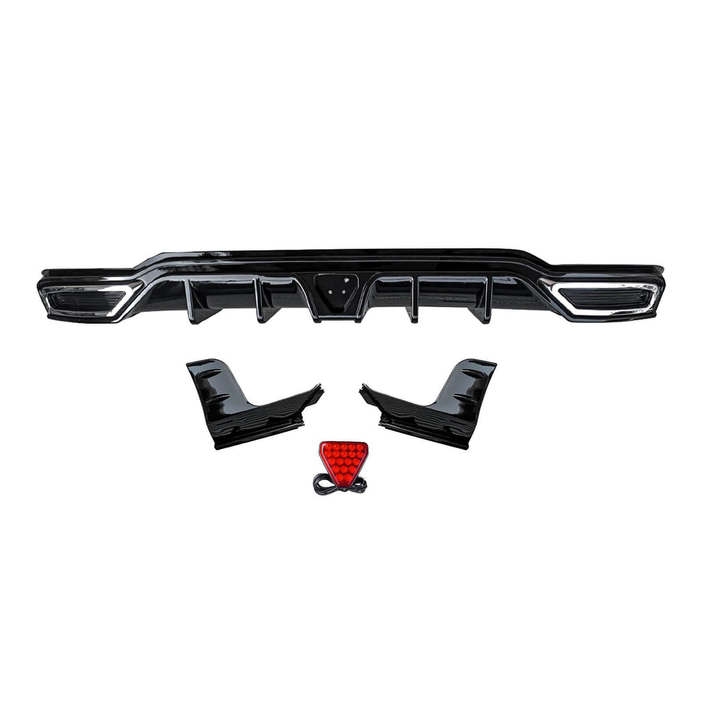 NINTE Rear Diffuser for 2022 - 2024 11th Honda Civic Hatchback Hybrid ABS Gloss Black Painted Bumper Diffuser Lip Body Kits - NINTE