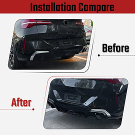 NINTE Rear Diffuser For 2025+ BMW X3 G45 M Sport Bumper Lip Gloss Black - NINTE