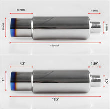 Laden Sie das Bild in den Galerie-Viewer, NINTE For Universal Exhaust Muffler 4" JDM Titanium Burnt N1 Tip Stainless T - 304 2.5" Inlet+Silencer - NINTE