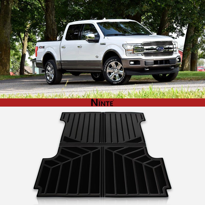 NINTE Car Cargo Mat Liner Mat Fit 2015 - 2025 for Ford F150 F - 150 Seat Liners Rear Trunk Pads All Weather Black Custom Fit TPE Automotive - NINTE