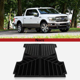 NINTE Car Cargo Mat Liner Mat Fit 2015-2025 for Ford F150 F-150 Seat Liners Rear Trunk Pads All Weather Black Custom Fit TPE Automotive