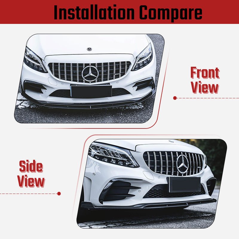 NINTE For 2019 - 2021 Mercedes Benz W205 C Class with AMG Package Lower Splitter Front Bumper lip - NINTE