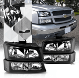 NINTE Headlight for 2003-2007 Chevy Silverado/Avalanche with Parking Bumper lamp
