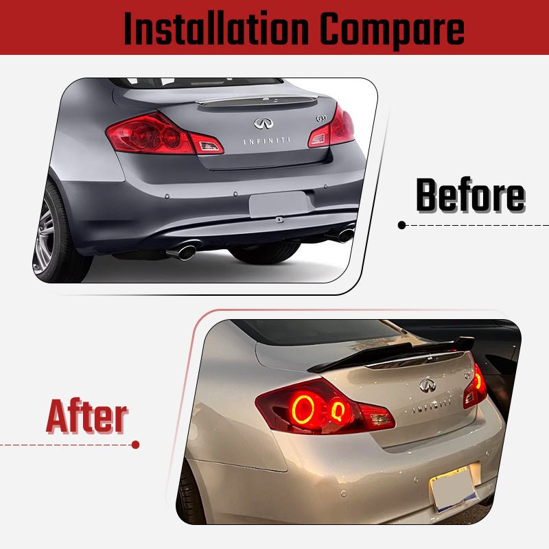 NINTE Highkick Rear Spoiler For 2007 - 2015 Infiniti G25 G35 G37 Q40 Sedan PSM Style - NINTE
