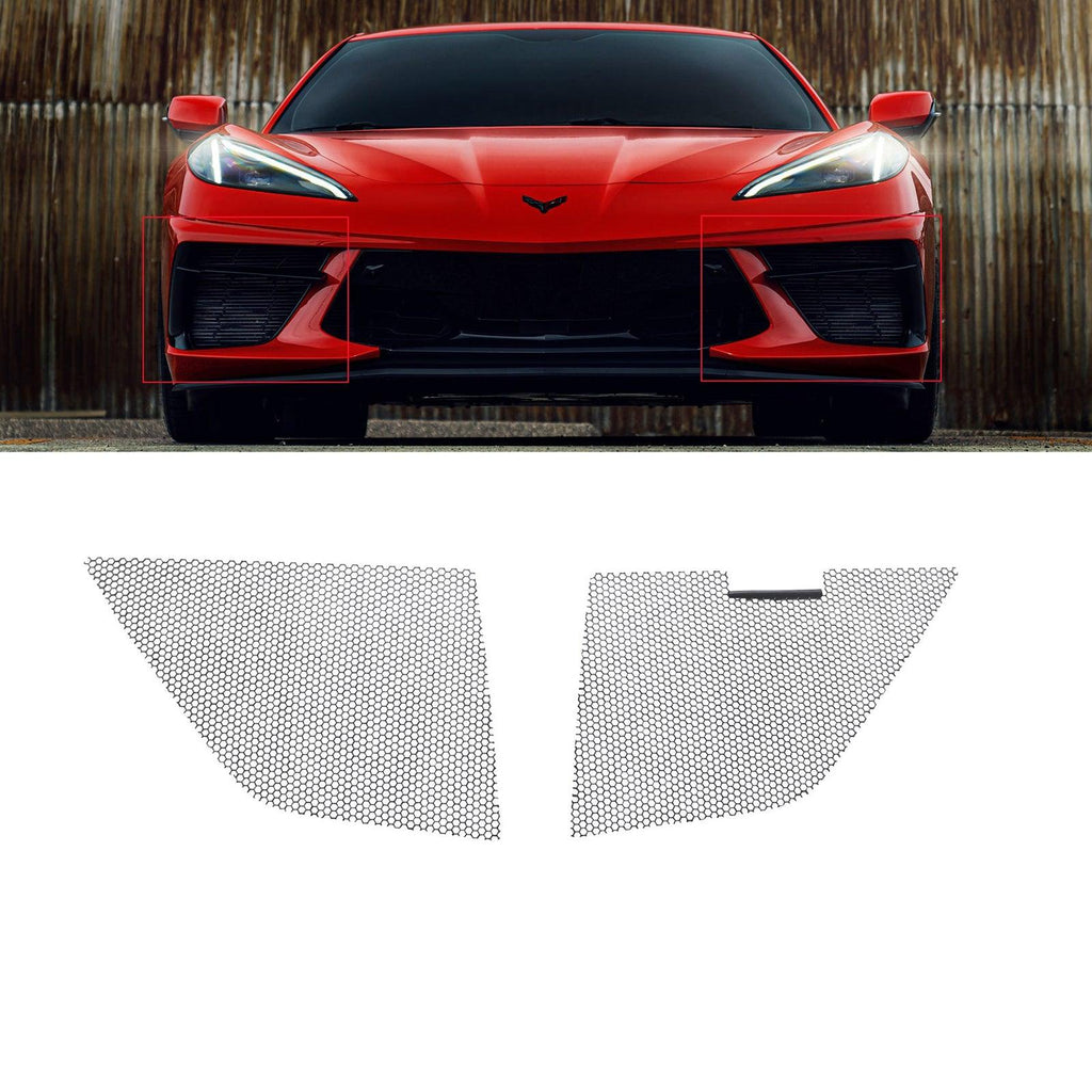NINTE For 2020 - 2024 Chevrolet Corvette C8 Aluminum Radiator Grille Cover Protector Mesh Grill Kit - NINTE