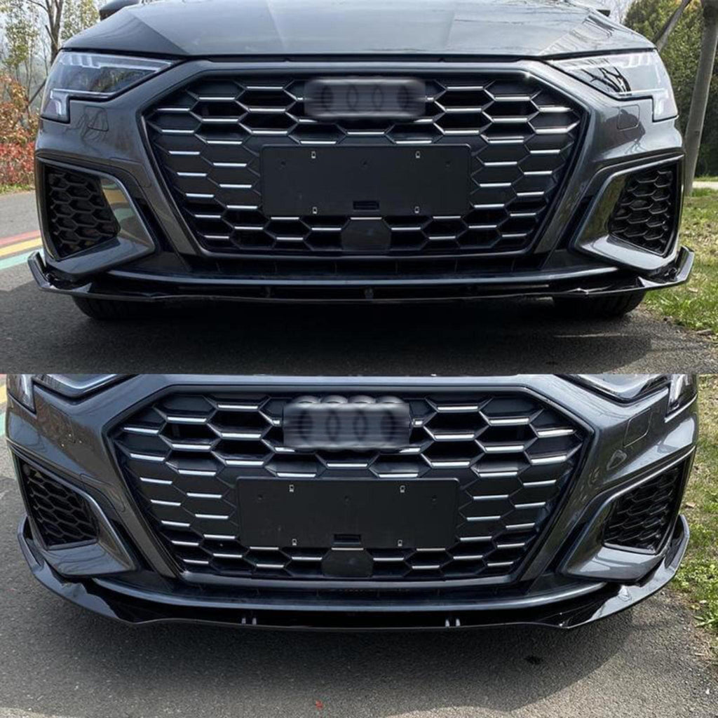 NINTE For 2022 - 2024 8Y Gen. Audi A3 S - Line S3 Sedan Front Lip ABS Painted Lower Bumper Splitter - NINTE