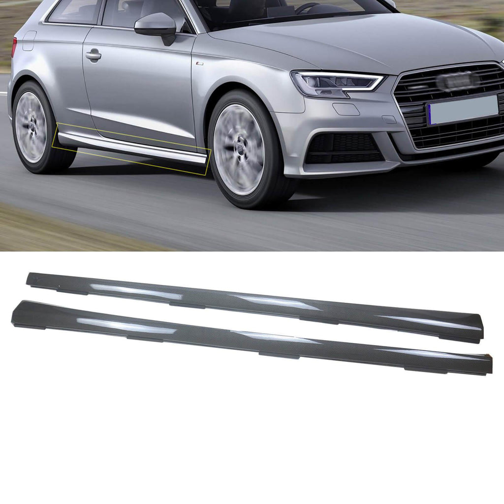 NINTE For 2013 - 2017 Audi A3 Hatchback Side Skirts Side Bottom Extension Lips - NINTE