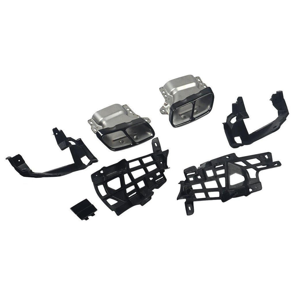NINTE Rear Bumper Diffuser Exhaust Tailpipes For 2013 - 2019 Benz W117 CLA200 CLA250 - NINTE