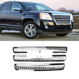 NINTE For 2010-2015 GMC Terrain SLE SLT Grill Overlay Chrome Front Grille Cover ABS Cover Only Not Replacement
