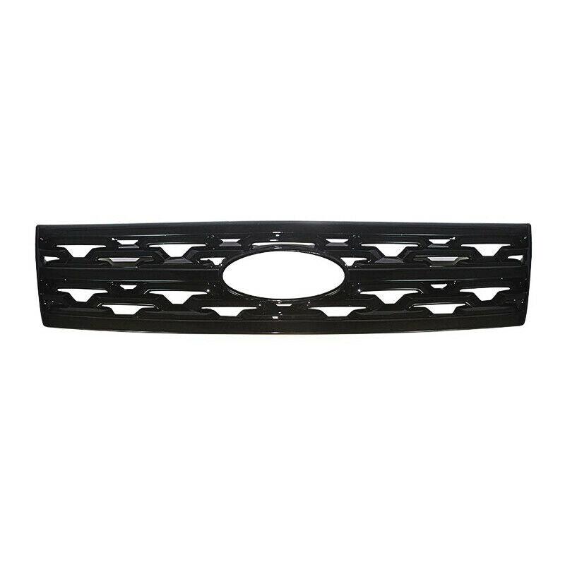 NINTE for 2018 - 2019 Ford Explorer Grill Cover Hood Front Grille Overlay ABS Chrome or Gloss Black - NINTE