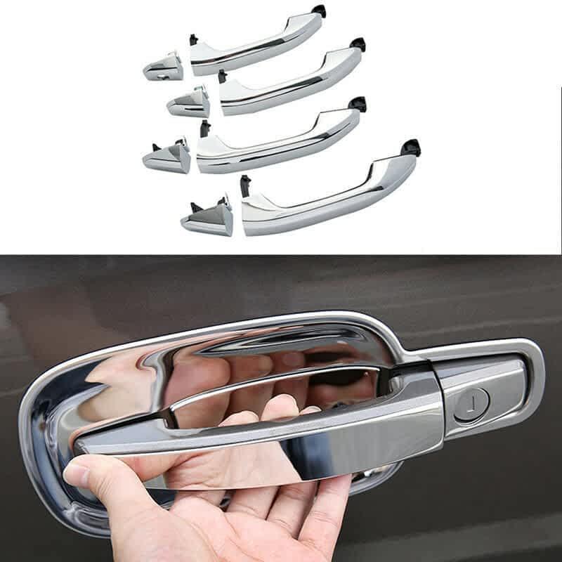 Silverado 1500 Exterior Door Handles; Rear; Chrome (14-17 Silverado 1500 Crew Cab) - Free Shipping