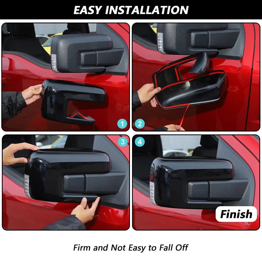NINTE For 2021 - 2025 Ford F150 Mirror COVERS Overlays With Signal Hole - NINTE