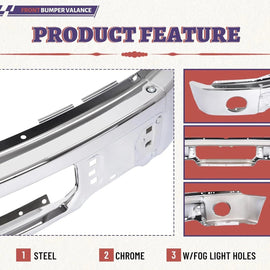 NINTE For 2009 - 2014 Ford F150 Replacement for FO1002411 3Pcs Front Bumper Face Bar - NINTE