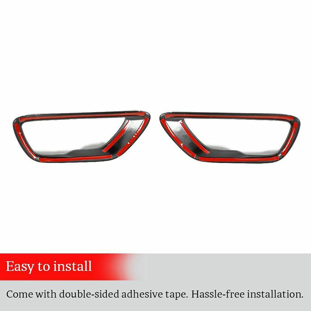 NINTE For 2018 - 2021 Jeep Grand Cherokee Front Fog Light Cover Gloss Black Trim Overlay - NINTE