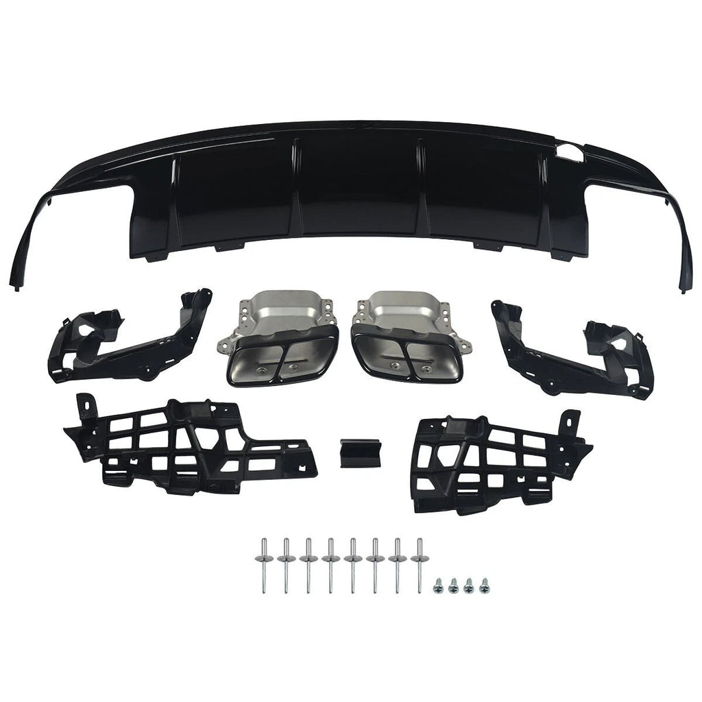 NINTE Rear Bumper Diffuser Exhaust Tailpipes For 2013 - 2019 Benz W117 CLA200 CLA250 - NINTE