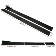 Cargar imagen en el visor de la galería, NINTE Side Skirts 2.2M/86.6 Inch Universal Fit PP Carbon Look Rocker Panel Extension Lip Splitters 3pcs - NINTE