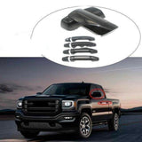 NINTE For 2014-2018 GMC Sierra&Chevy Silverado 1500 Gloss Black Mirror Covers & Door Handle Covers
