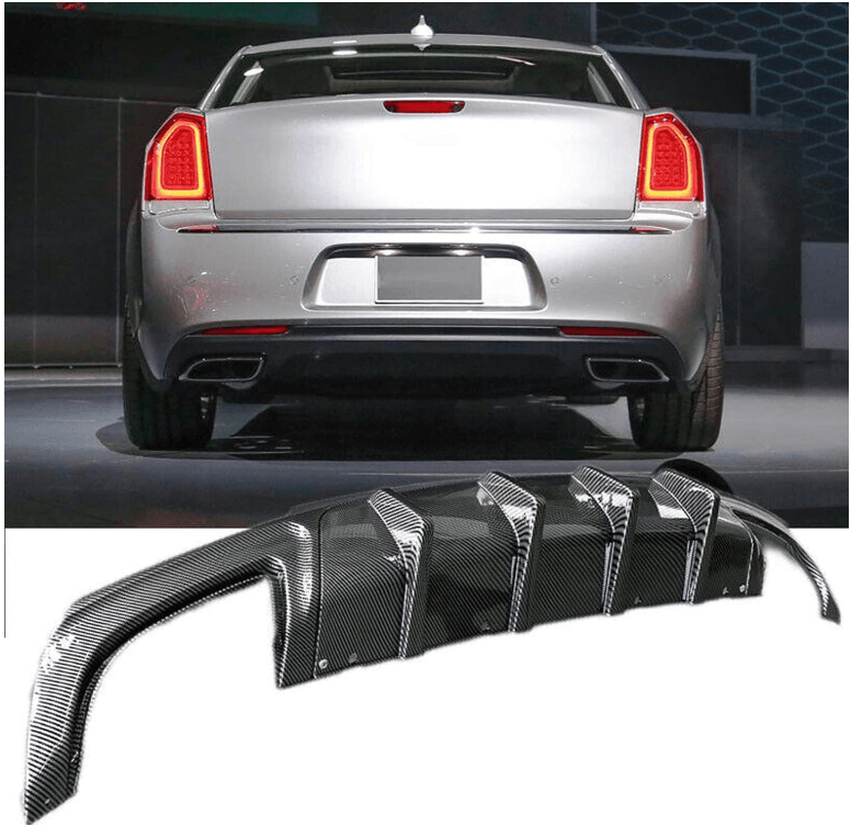 NINTE For 2015 - 2021 Chrysler 300 Dual Rectangle Exhaust Opening Rear Diffuser Rear Bumper Lip - NINTE