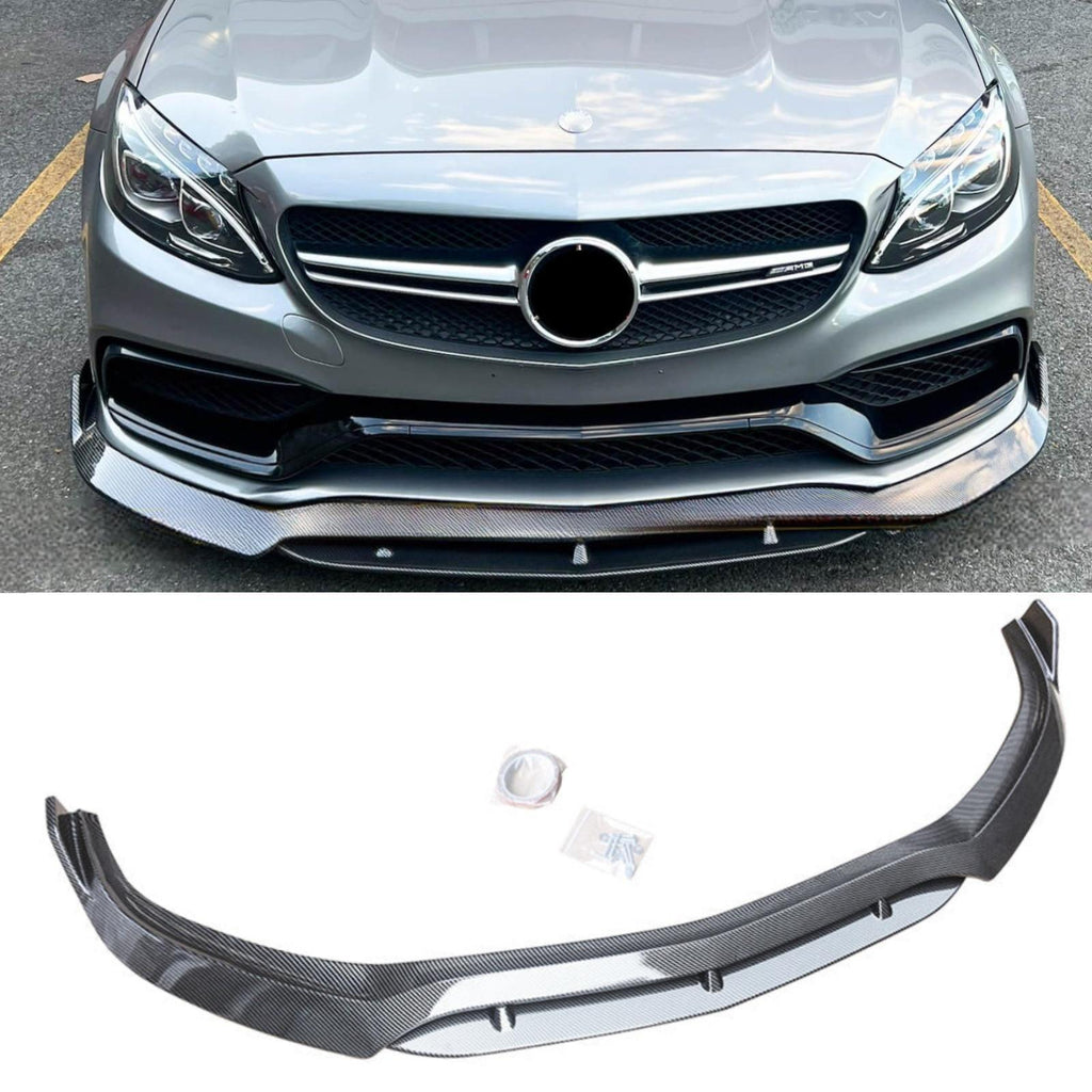 NINTE For 2015 - 2021 Mercedes Benz C63 Front Bumper lip B Style Splitter Front Lip - NINTE