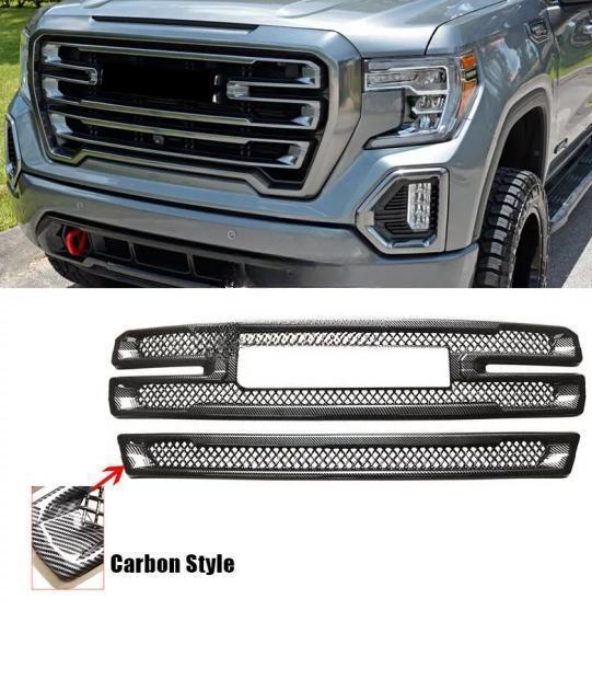 NINTE For 2019 - 2022 GMC Sierra 1500 SLT AT4 Front Mesh Grill Cover Grill Overlay Trim - NINTE