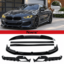 Load image into Gallery viewer, NINTE Side Skirts Splitter Rocker Panels Fit for BMW 8 Series G14 G15 840i M850i 2018+ Painted Gloss Black One Piece AC Style Without Logo - NINTE