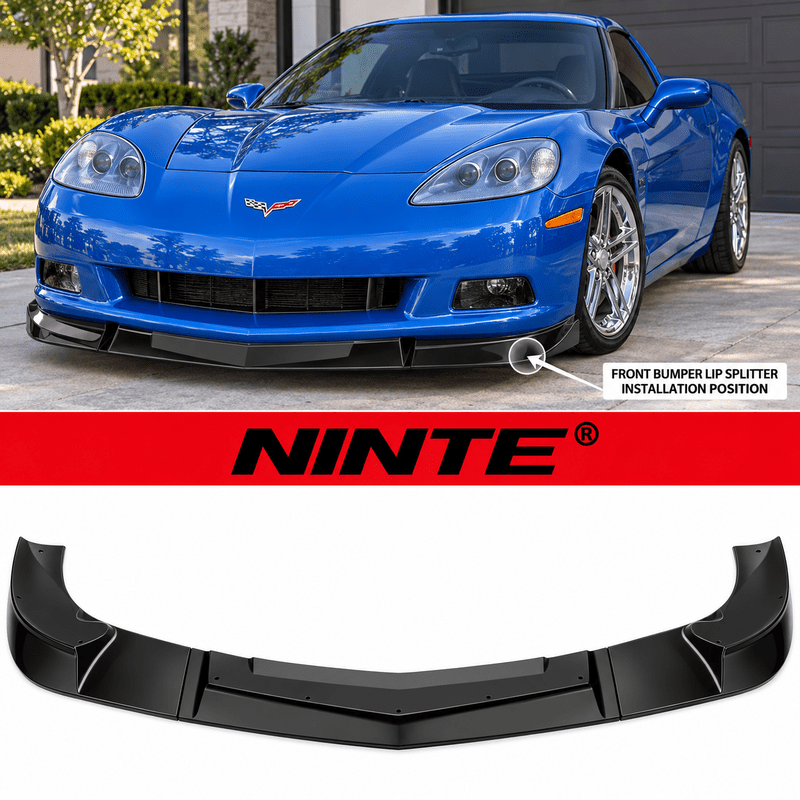 NINTE ZR1-Style Front Bumper Lip Splitter for 2005-2013 Chevrolet Corvette C6 Base – Track-Inspired Aero - NINTE